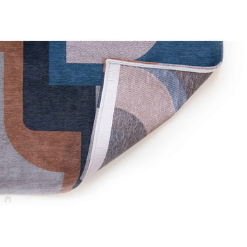 Louis De Poortere Nuance Module 9196 Camel Blue Washable Polyester Flatweave Eco-Runner-Louis De Poortere-Rug Love - The Most Loved Rug Store